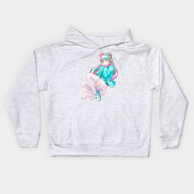 Pastel Girl Kids Hoodie by Carla S.D.